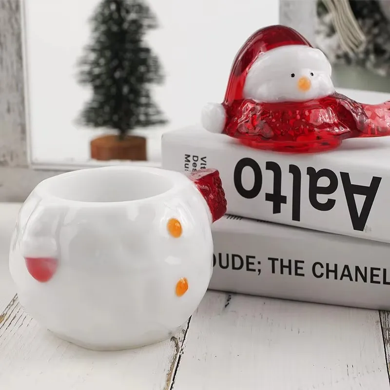 DIY Resin Christmas Snowman Resin Jar Mold with Lid for Epoxy Resin Casting for Jewelry Storage Box Candy Container Home Decor
