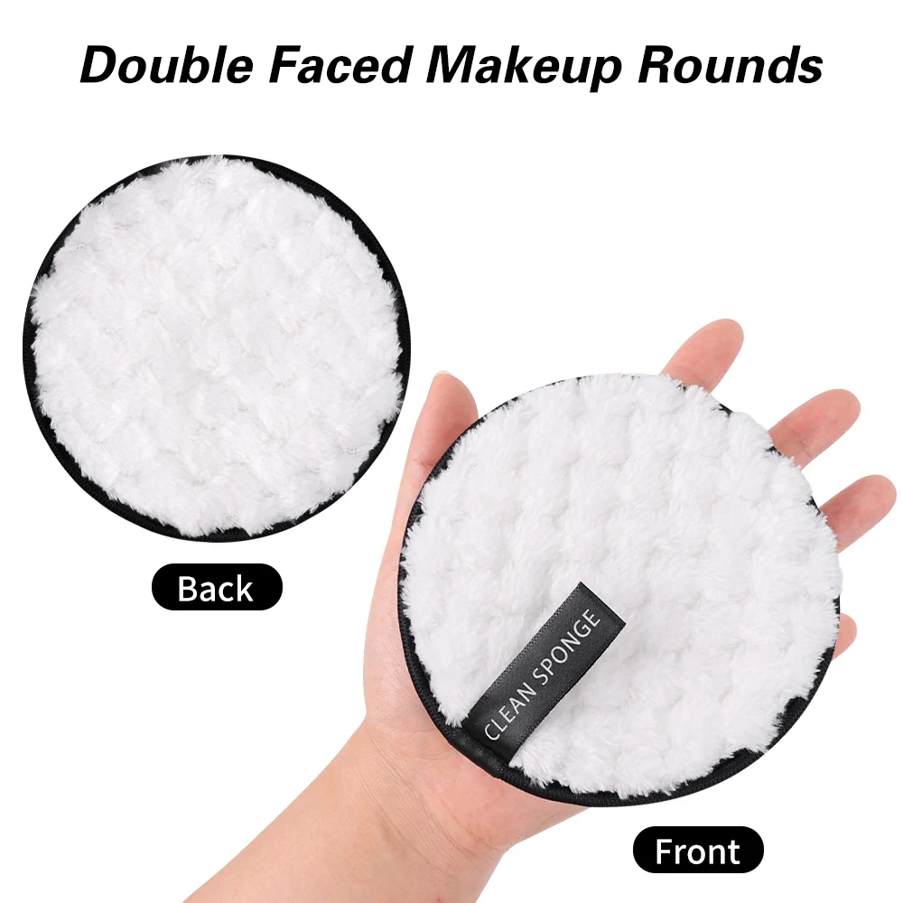 3 Pack Reusable Makeup Remover Pads Microfiber Washable Sponge Face Cleansing Exfoliating Disc Face Cotton Skin Cosmetics Tool