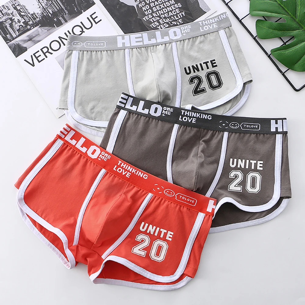 3 Teile/paket 100% Baumwolle Unterhose Männer Komfortable Große U Typ Gabelung Atmungsaktive Mesh Schlüpfer der Männer Mode Brief Boxer hombre