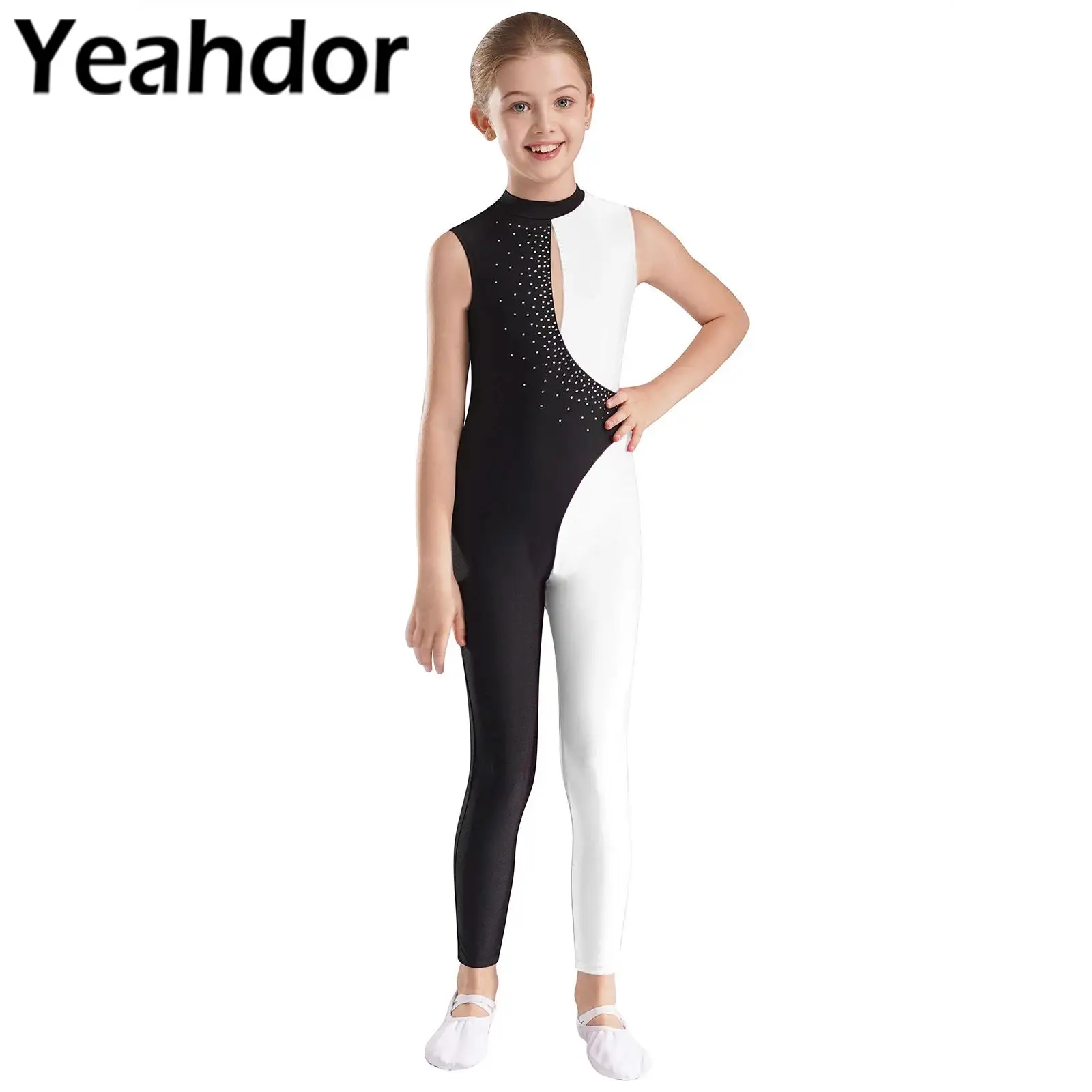 Kids Girls Ballet Dance Unitard Long Sleeve Ice Skating Gymnastics Leotard Jumpsuits Children Dancing Class Training Dancewear