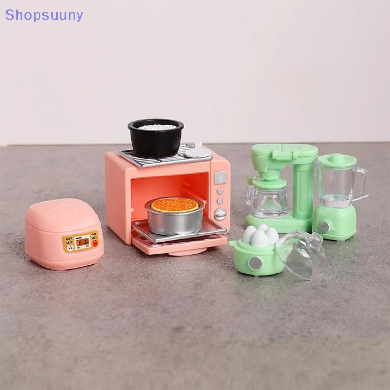 [SU]1 Set New 1/12 Scale Miniature Pretend Bread Dollhouse Food Electronic Oven Rice Cooker Model For Doll Accessories[SU]