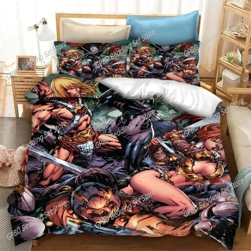 

He man and The Masters of The Universe 3D Bedding Set Duvet Cover Pillowcases Single Twin Full Queen Home Decor Quilt Boys Gift