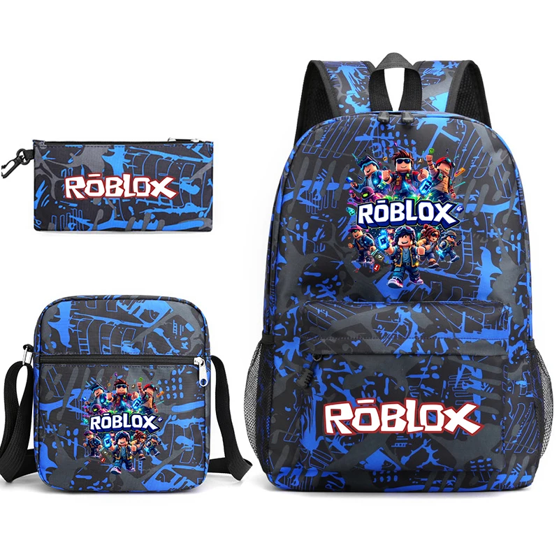

Roblox Game Print Kids School Backpack Set 3 Piece Boys Girls Shoulder Bag with Pencil Case