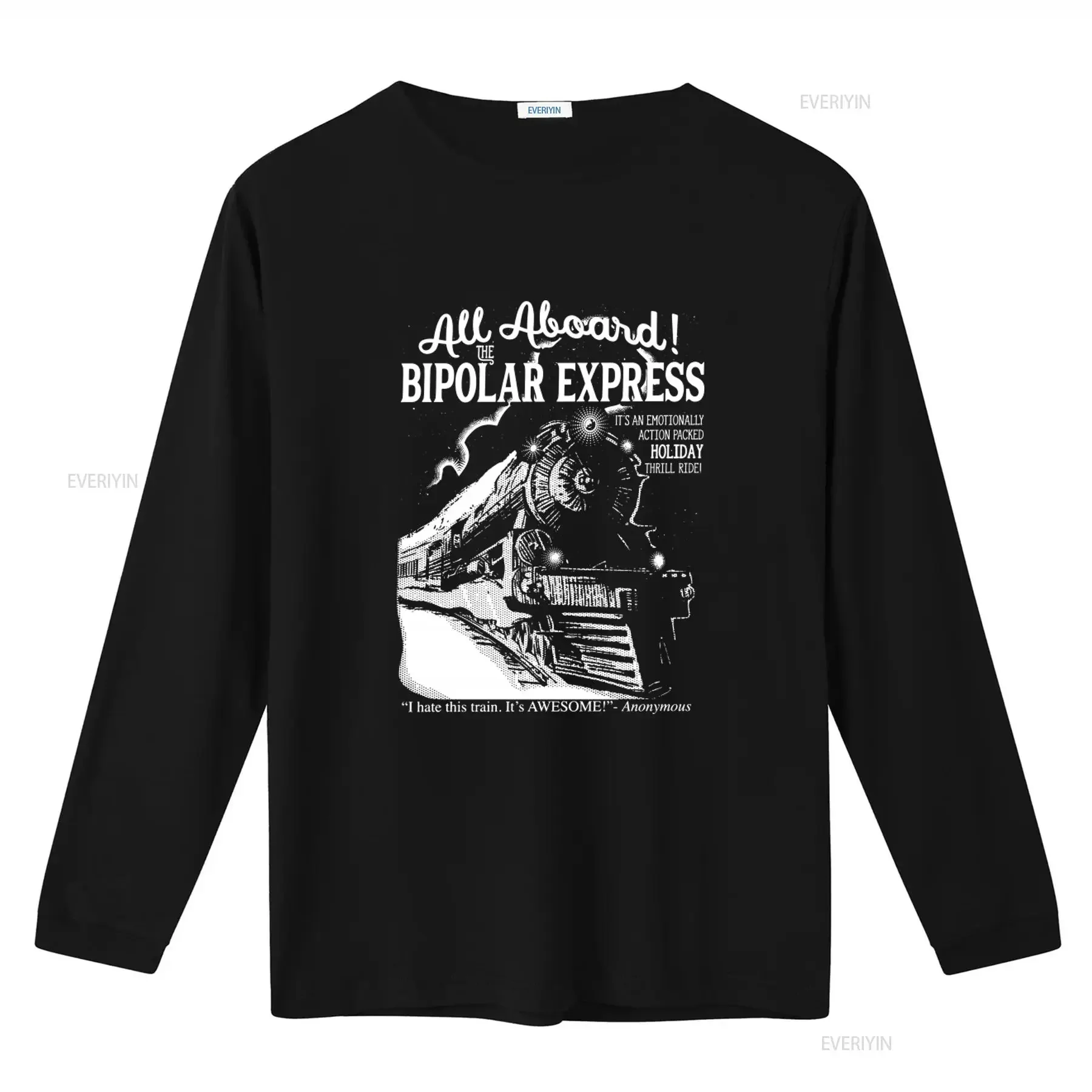All Aboard The Bipolar Express Emotionally Action Packed Holiday Thrill Ride T shirt vintage Washed fashion Slightly Versatile