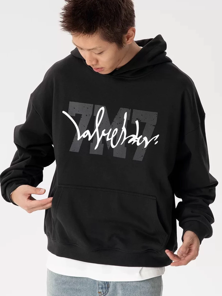 

Толстовка с капюшоном LOVEMELATER с рукописным принтом и логотипом, повседневная, из смесового хлопка и полиэстера, для молодежи, модная уличная одежда