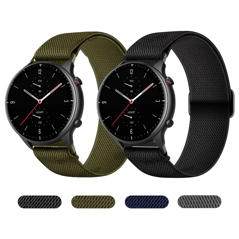 

Нейлоновый ремешок для Соло для Huami Amazfit GTR 2, эластичный тканевый ремешок для GTS Bip S & Stratos 3, ремешок для браслета