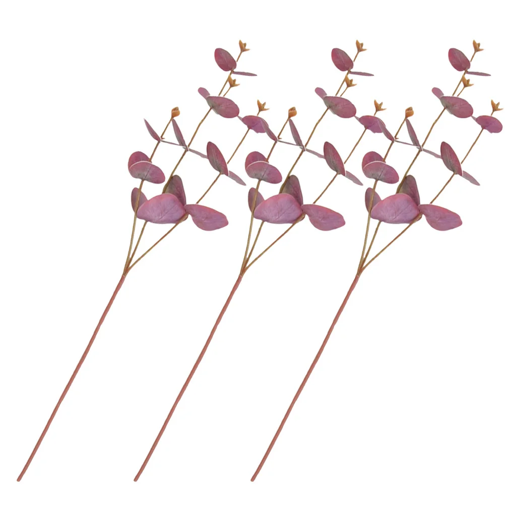 

3Pcs Faux Eucalyptus Leaves Artificial Stems Wedding Home Decor Thanksgiving Party Decoration Faux Eucalyptus Leaves