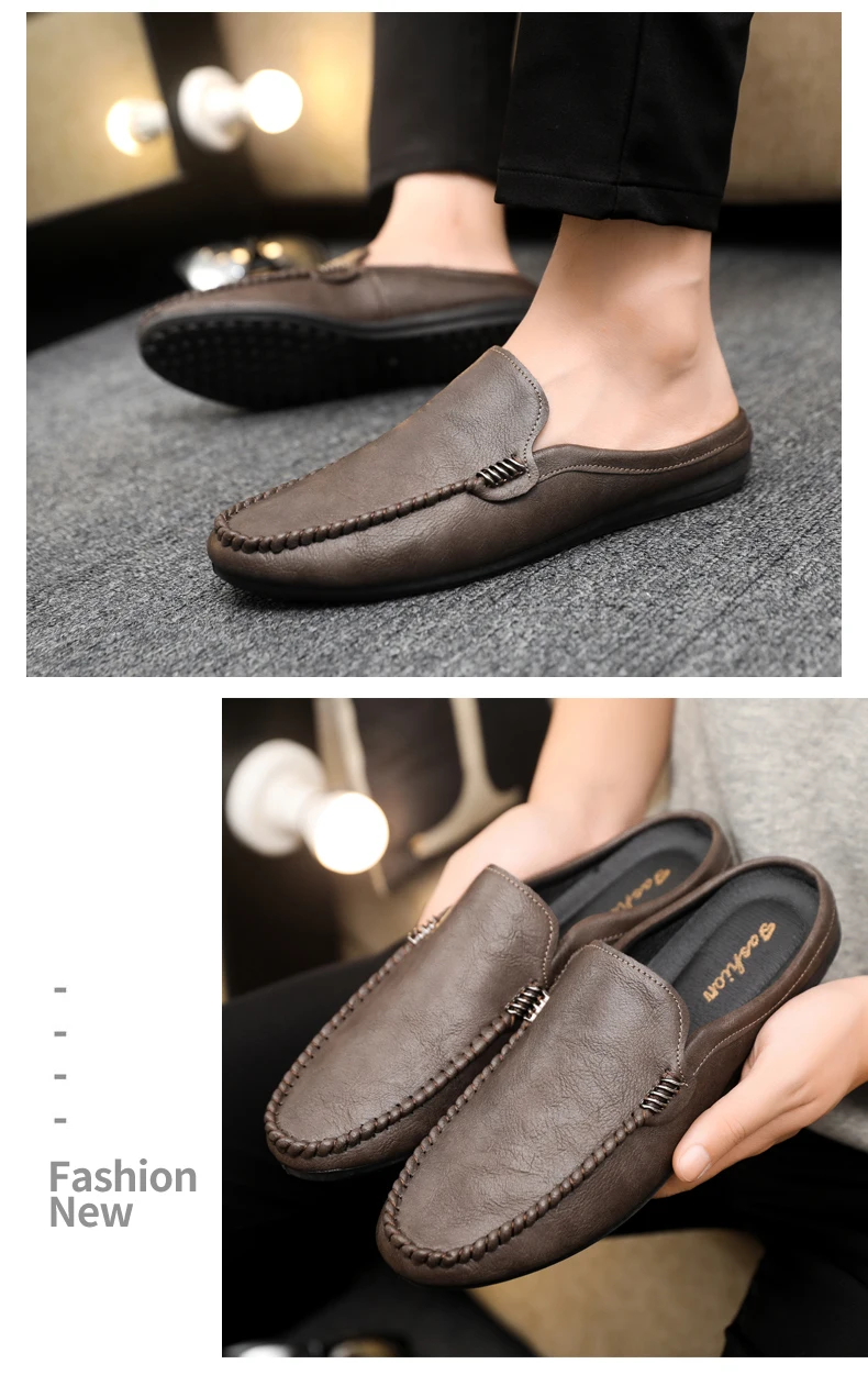 Heißer Verkauf: Herren-Halbschuhe – Bequeme Freizeitschuhe aus PU-Leder für Herren, atmungsaktive Slipper, Slip-on-Schuhe, Lazy Shoes, Herren-Loafer – Detail 20