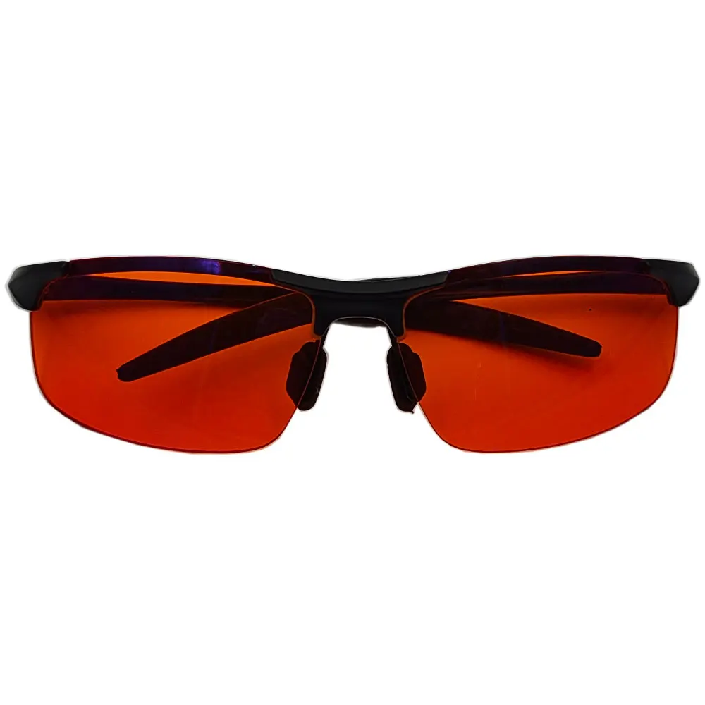 Lunettes de sport bloquant la lumière bleue, verres orange et ambre, lunettes d'ordinateur pour mieux dormir, 100%