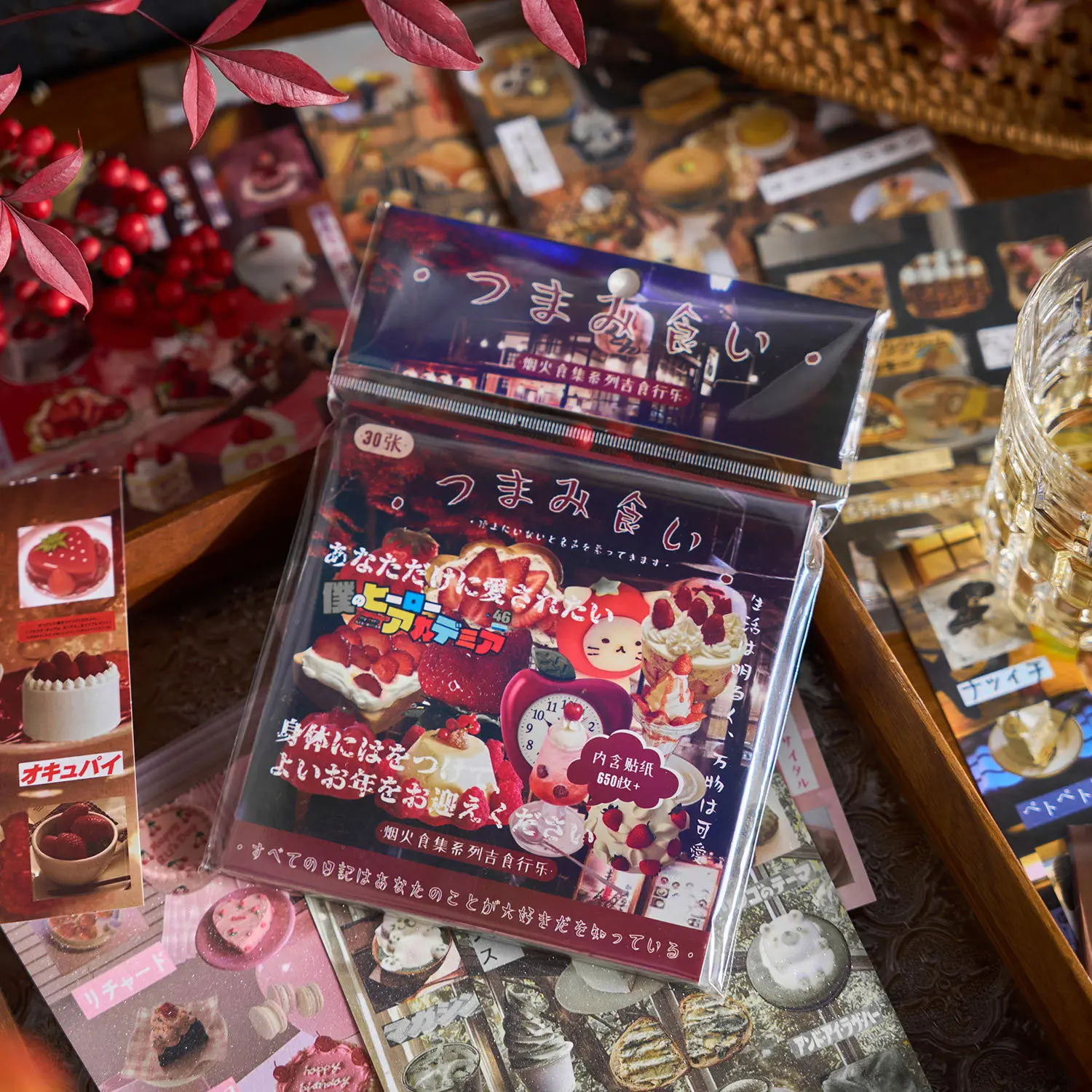 30 peças/saco japonês retro-estilo material multifuncional série de mercado diy criativo telefone volta cartão adesivo materiais