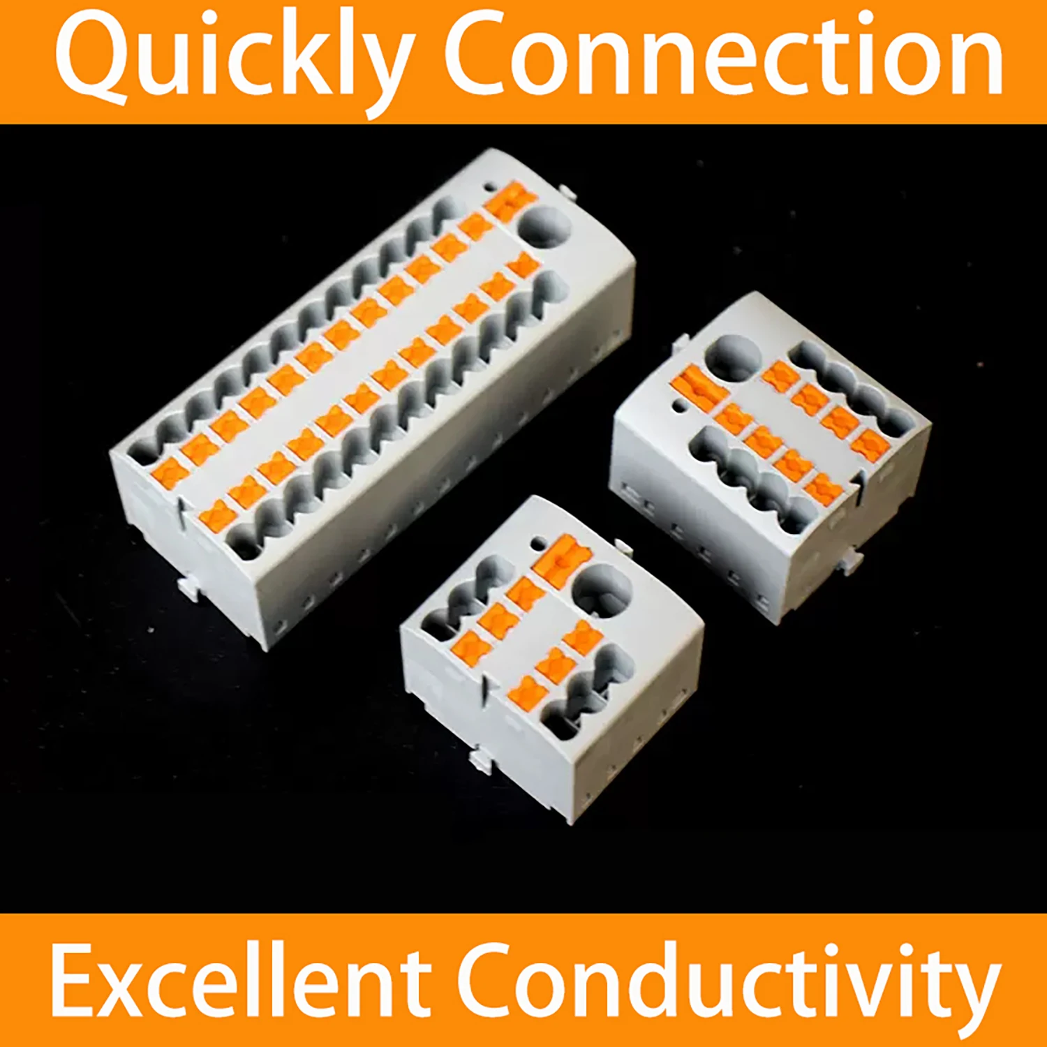 Quick Wiring Mini Track-Type Quick Junction Box |   One-In, Multiple-Out Plug-In Terminal Strip Connector, Enables Convenient Electrical Connections.