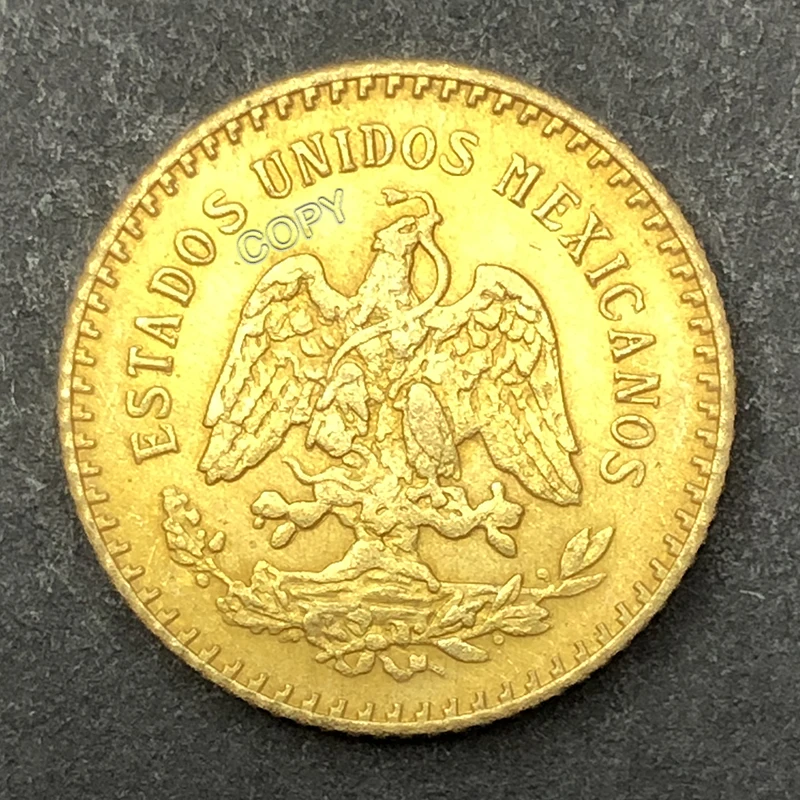 1945 Mexican 15.5mm 2.5 peso gold coin, eagle bite snake replica collection commemorative medal, old money, challenge coin, gift