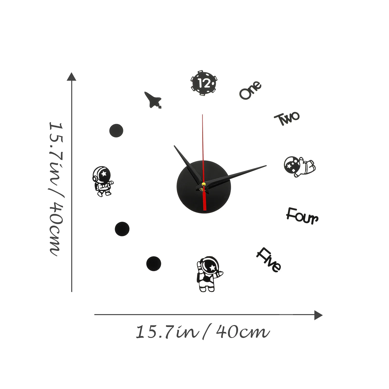 

1Set Spaceman Wall Hanging Clock Modern Silent Decorative Wall Clock for Home Office Bedroom Living Room Mute Timepiece