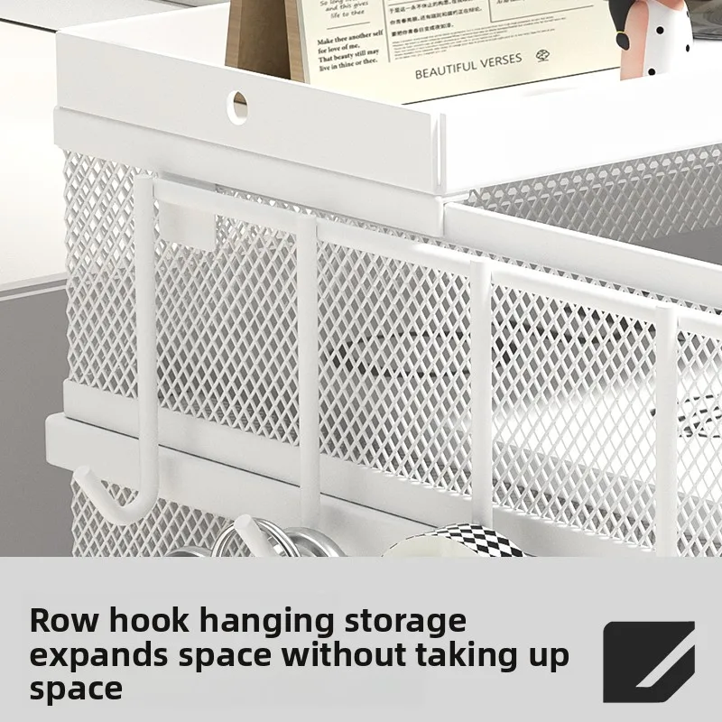 4 Tier Metal Paper Tray Desk Organizer, Stackable File Trays for Office Home, Multi-Functional Document Tray with Grid Design.