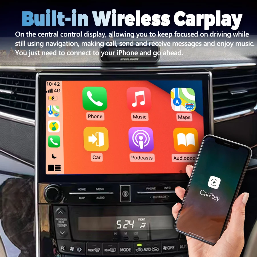 11.5Inch 2000*1200 Screen CarPlay For Toyota VELLFIRE Alphard 20 2008 2014 Car Multimedia Video Player GPS Radio 256G Head Unit