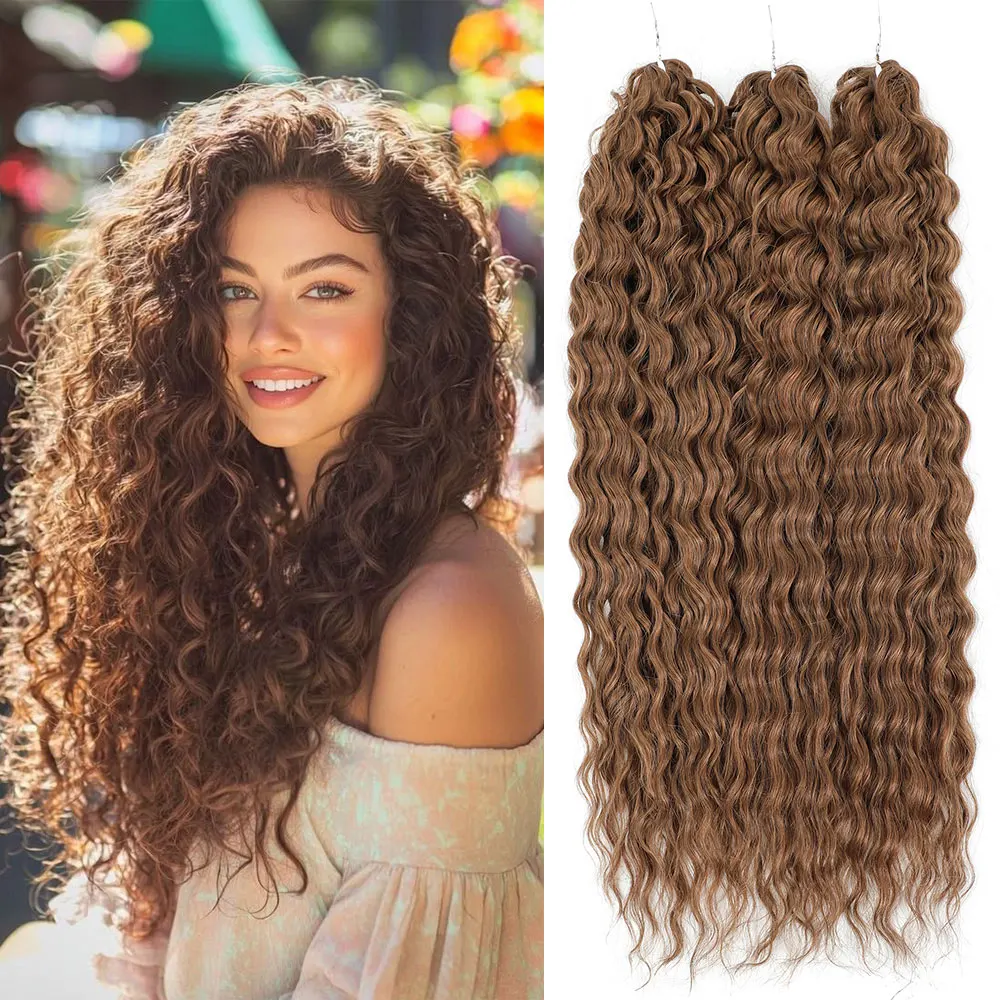 

300 г Ариэль Волнистые Волосы Синтетические Глубокие Волны Плетение Наращивание Волос 22 Дюйма Коса Волосы Омбре Серый Твист Вязание Крючком Вьющиеся Волосы