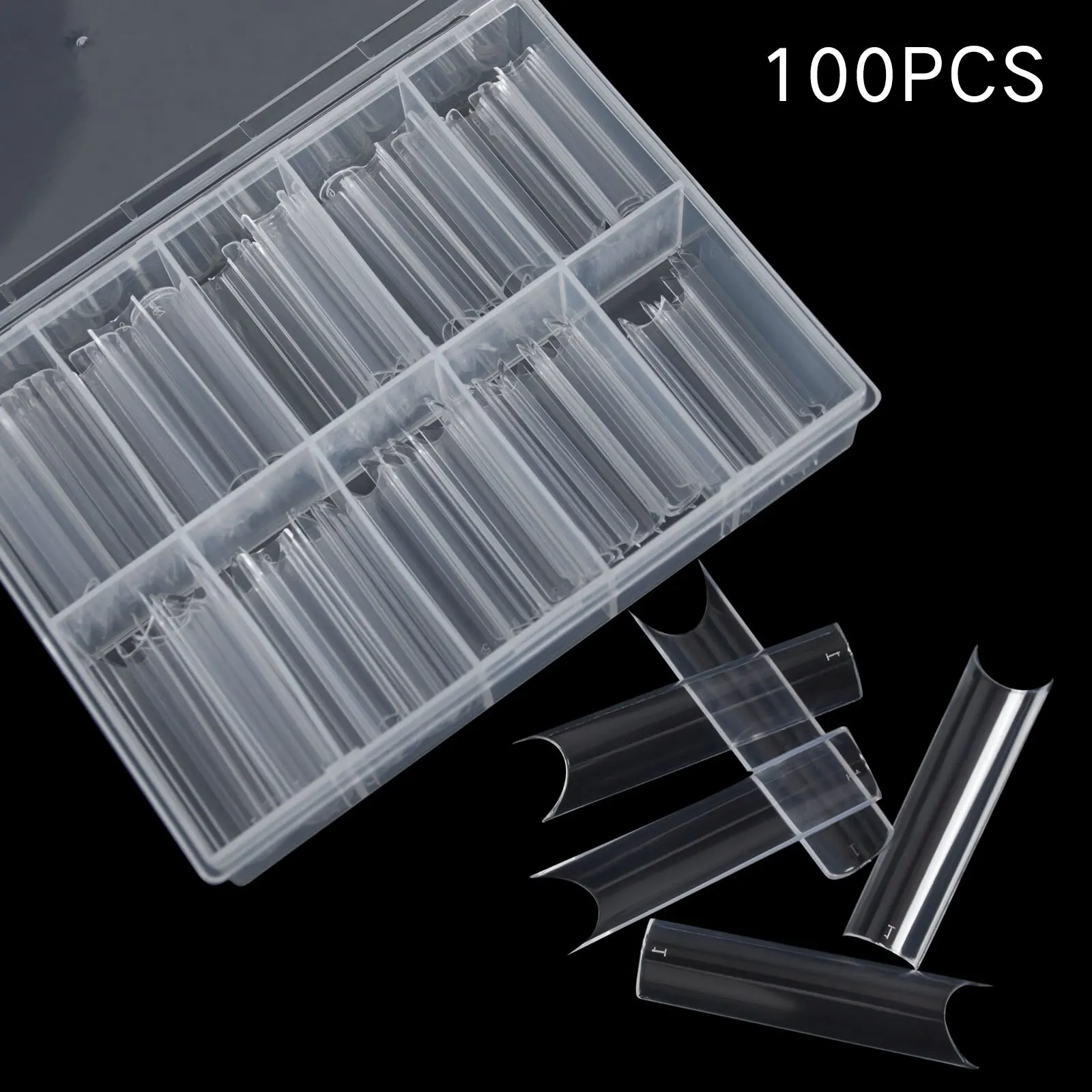 100pcs/Box XXL Extra Straight Nail Tips Long Square Coffin False Nails C Curved ABS Fake Nails Manicure Salon Nail Art Tools image 3