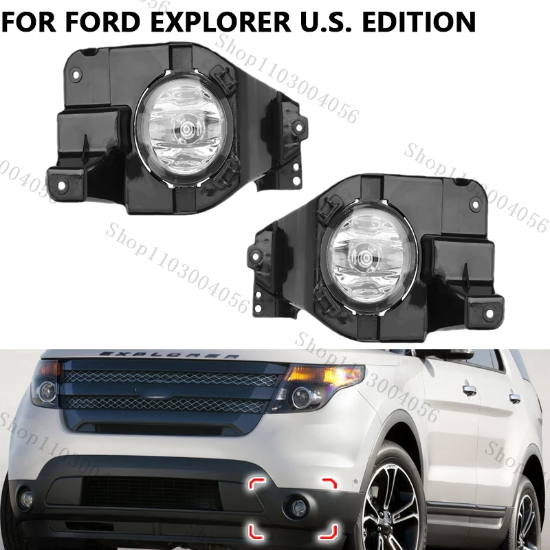 

Car Fog Light Assembly For Ford Explorer 2011-2015 U.S. Edition BB5Z15266A BB5Z15266B Front Bumper Fog Light Cover Foglight