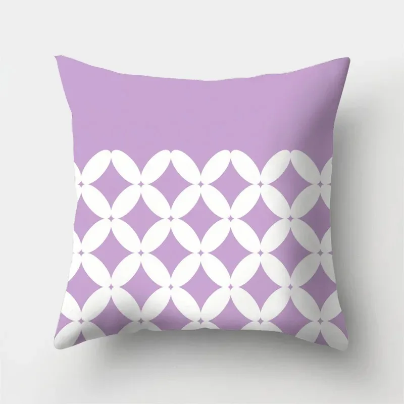 Purple Geometric Stripes Decorative Pillowcase Car Ornaments Office Living Room Home Pillowcase