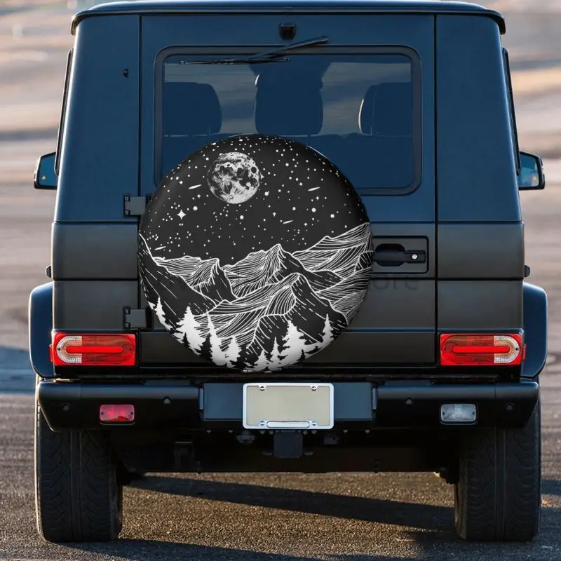 

Moon and Star Camping Spare Tire Cover Wheel Protectors Weatherproof Dust-Proof Car Wheel Covers Universal for Trailer Rv SUV