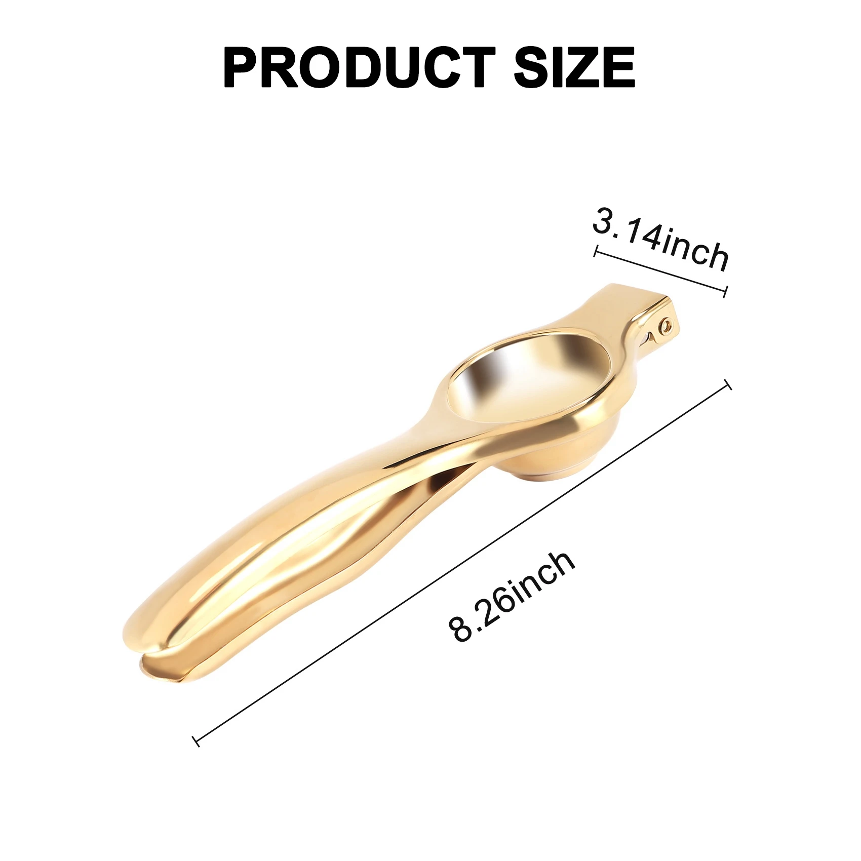 عصارة ليمون يدوية من BAAG، عصارة من الفولاذ المقاوم للصدأ، أداة عصارة ليمون بمقبض حمضيات، ذهبي