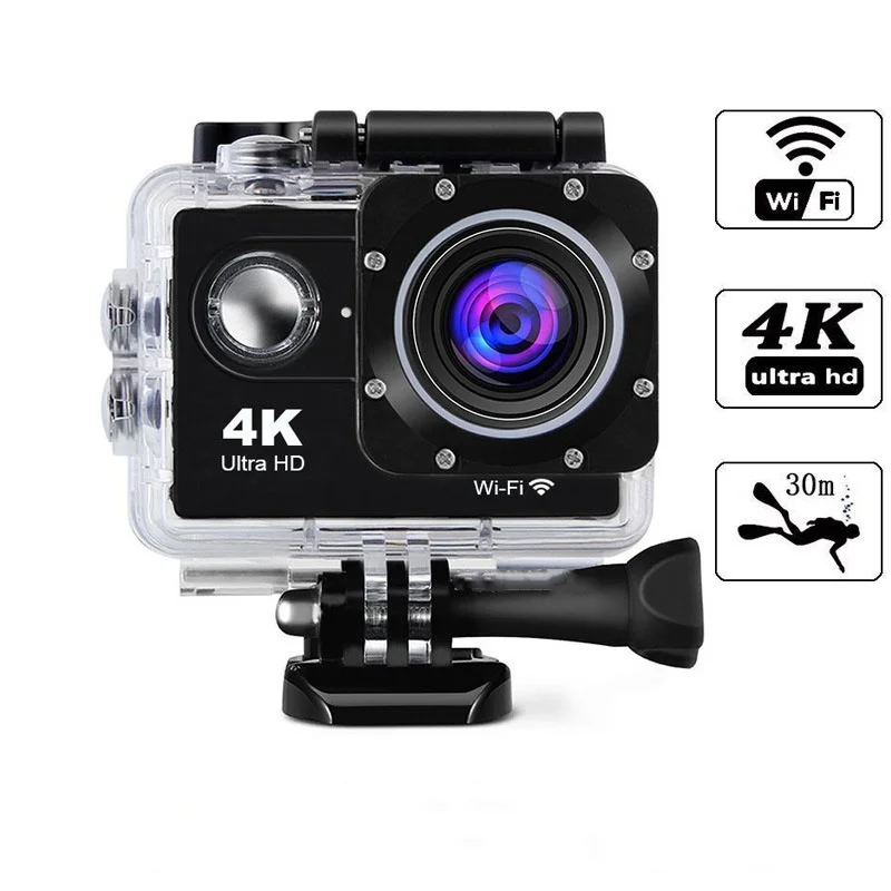 

4K 60FPS Action Camera IPS Screen 140° Wide-angle 30M Waterproof Anti-shake Sports Camera WiFi Sports Camera DV for Outdoor