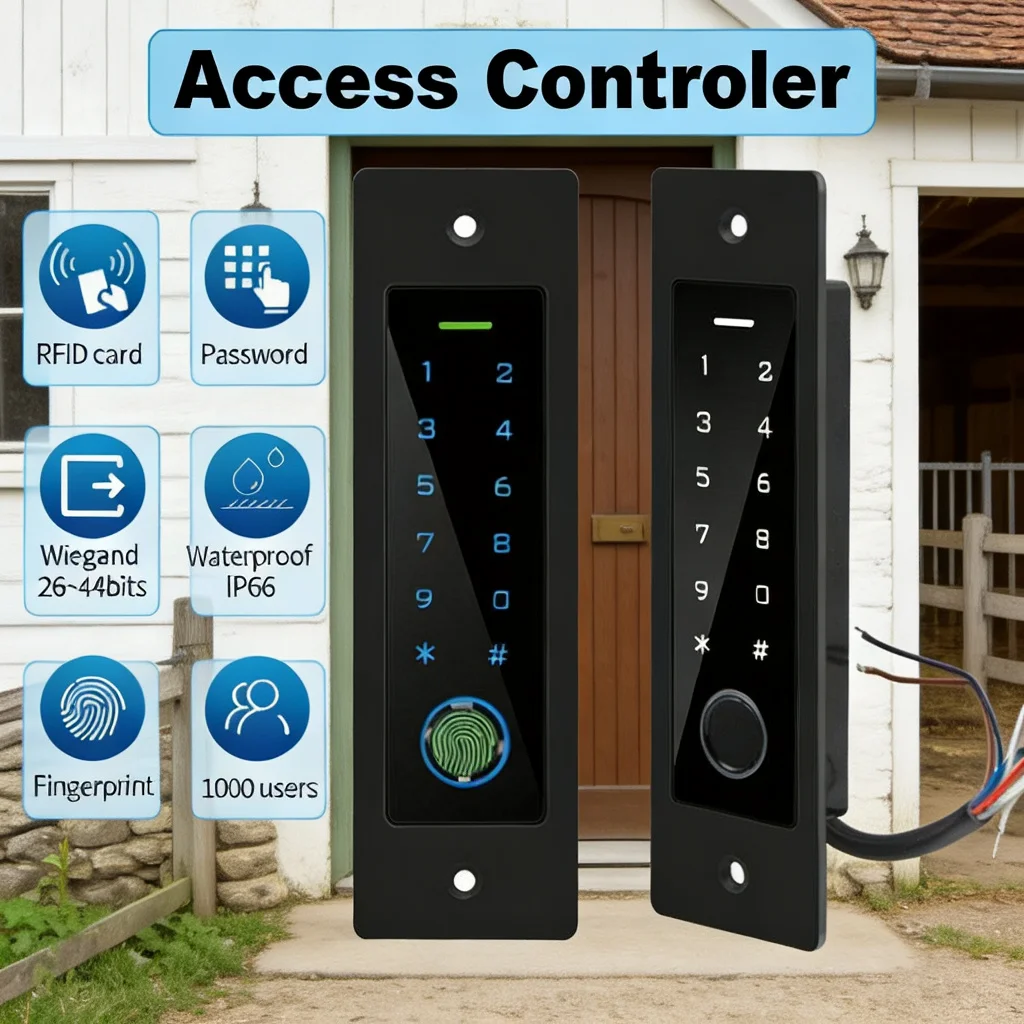 Support Tuya APP Smart Embedded-Mount Fingerprint Keypad 125Khz, Waterproof Metal, Standalone Access Controller with App Unlock