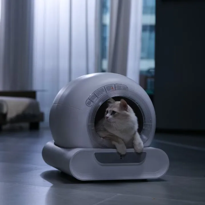 Caja de arena automática para gatos con autolimpieza y control olores