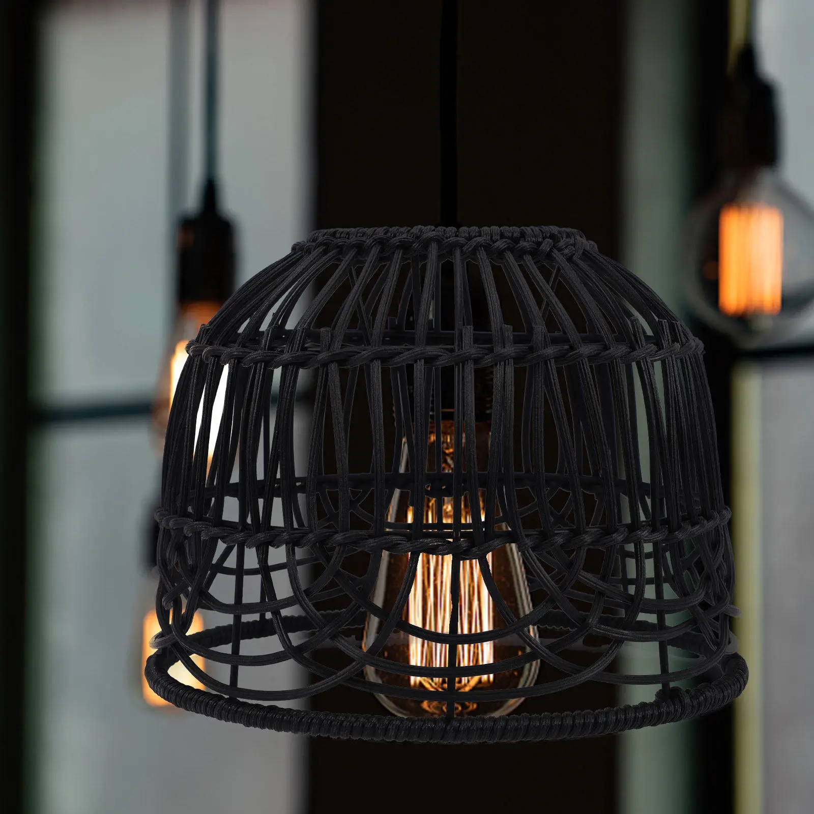 

Rattan Lampshade Woven Pendant Lamp Shade Decorative Hanging Chandelier Cover Replacement for Living Room Lampshade Replacement