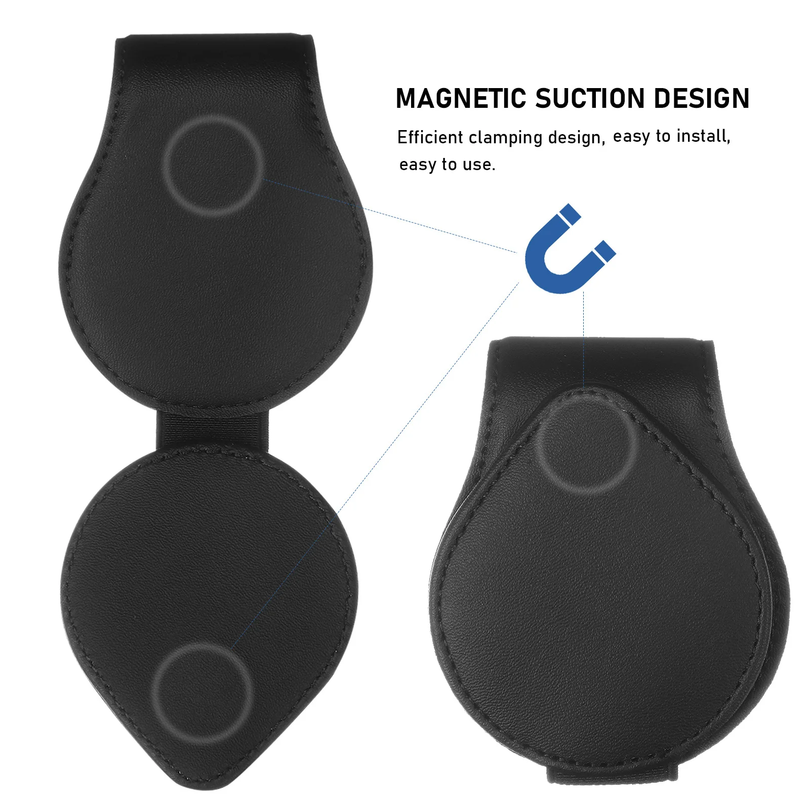 

2Pcs Car Glasses Holder Magnetic Soft PU Sunglasses Hanger for Auto Sun Visor Vehicle Eyeglass Clip Organizer