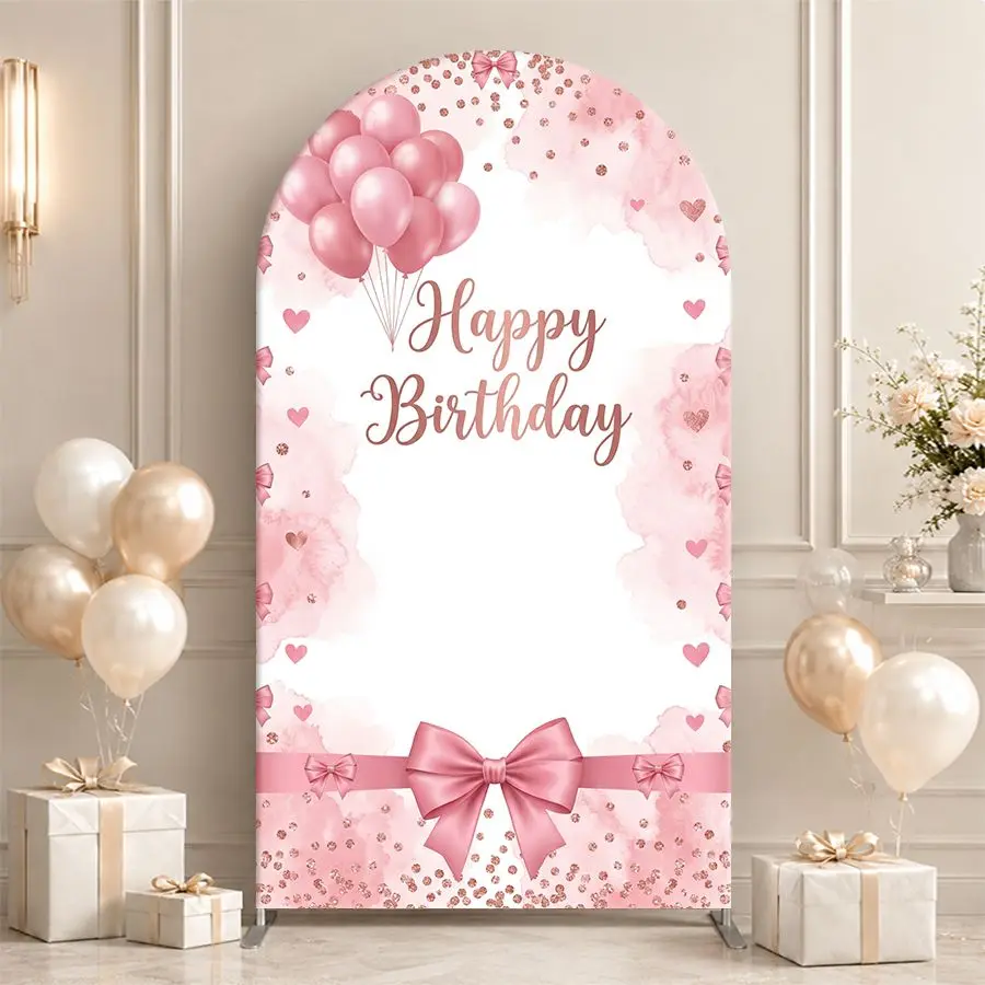 Happy Birthday Arch Backdrop Cover Party Backdrop Fabric Cover Birthday Party Photo Booth Wall Background Event Decoration