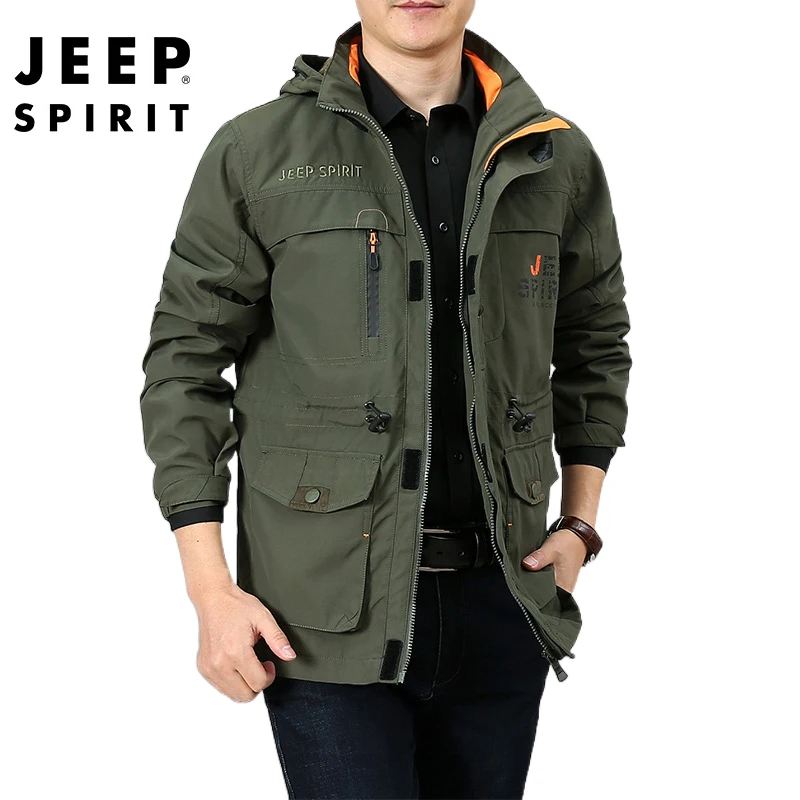 JEEP SPIRIT jacket men's autumn new product tooling all-match casual fashion multi-pocket embroidery high-quality clothes