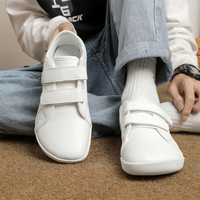 Oiaano Wide Toe Men White Shoes Plate Comfortable Sneakers Leather Fashionable Shoes Black Slip On Leisure Loafers Drive Office