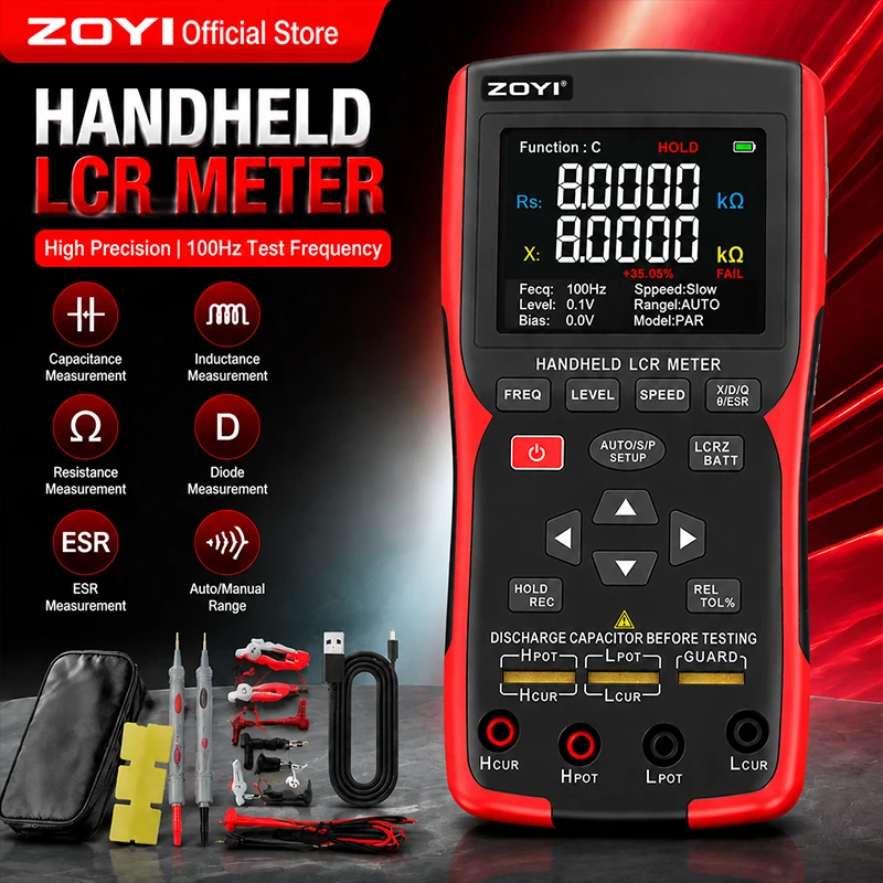 LCR Meter LCR Bridge ZOYI ZT‑DQ02 High‑Precision ESR & Battery Internal Resistance Tester for Inductance Capacitance Resistance