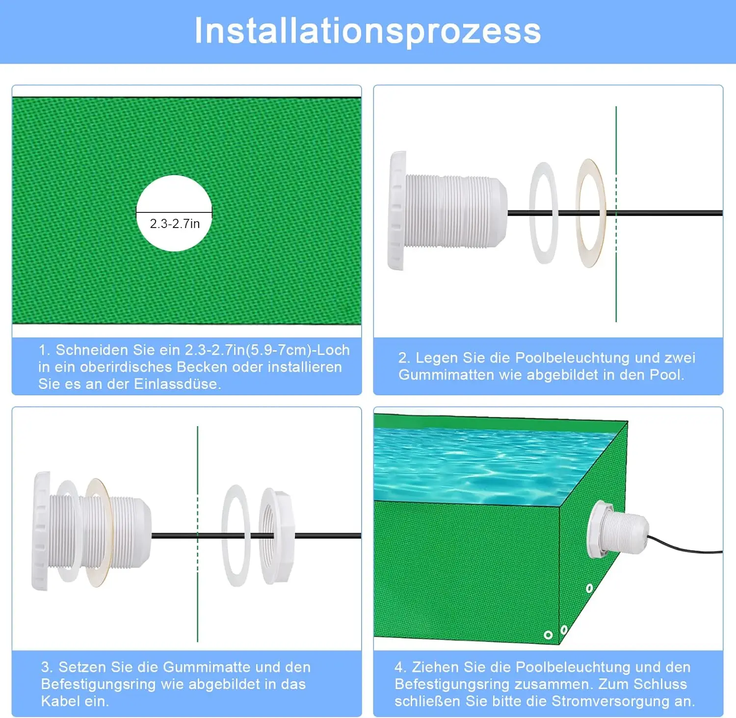 Imagem -06 - Rgb Led Dc12v Acessórios à Prova Dágua Subaquáticos Ip68 Led Piscina Luz Totalmente Preenchida de Resina Lâmpada Estilo Embutido