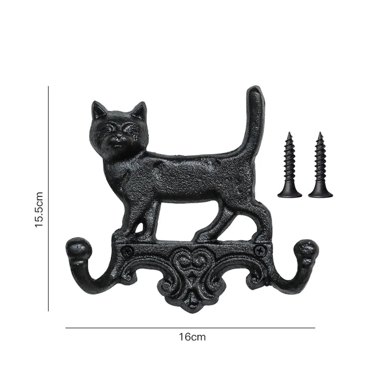 Nordic Cast Iron Wall Hook Retro Hanging Decor Vintage Animal Shape Outdoor Key Hook Garage Holder Utility Hook Double Hook