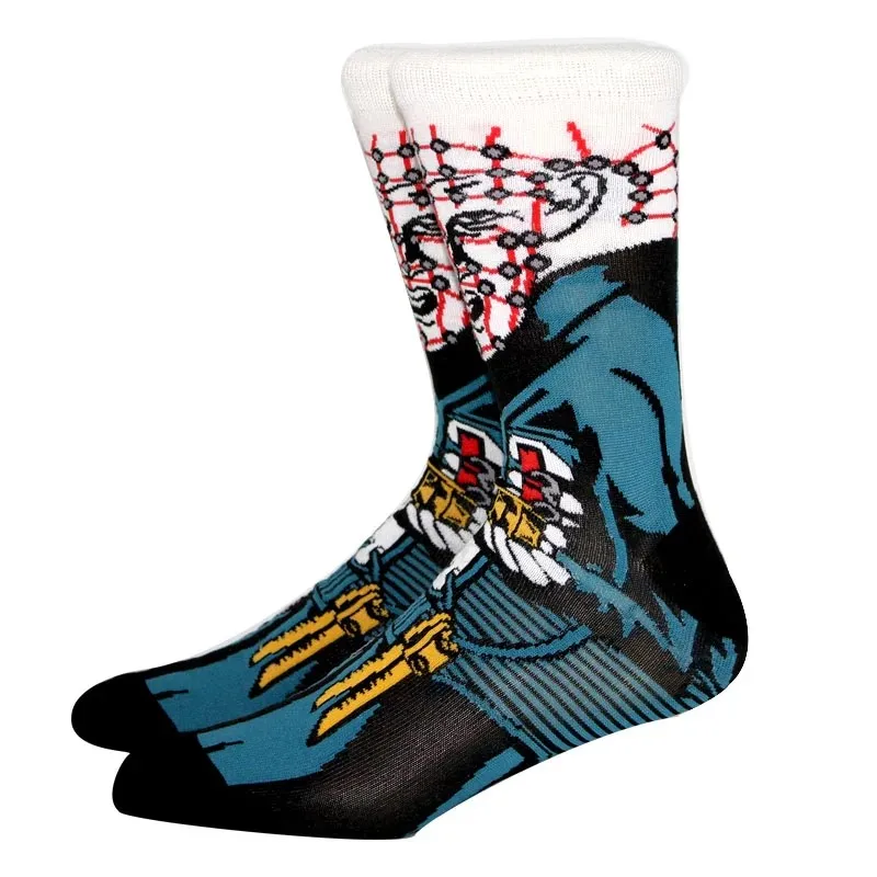 6 pares de nuevos calcetines Harajuku de Halloween para mujer, calcetines divertidos con esqueleto alienígena para hombre, calcetines de calabaza, calcetines de monstruo, calcetines de tripulación de murciélago, calcetín de Anime