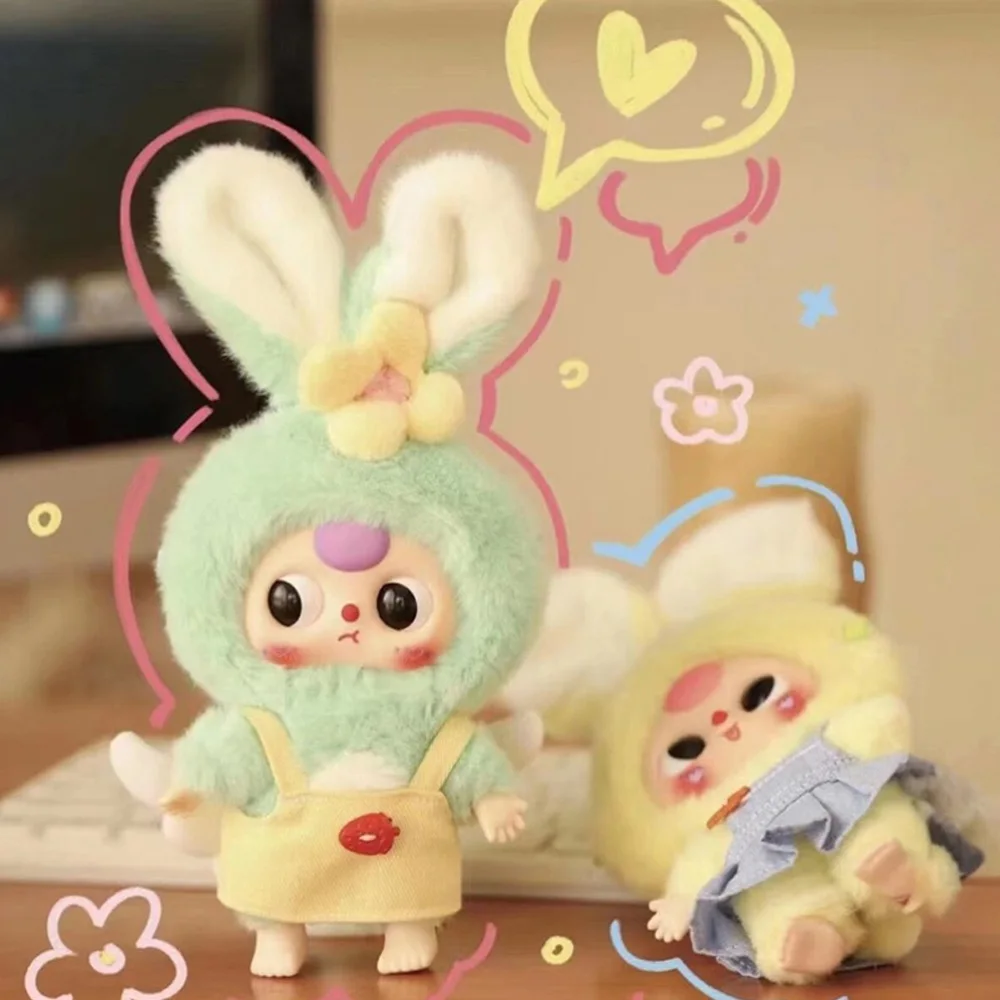 (Baby three-miniature bunny)Cute plush fruit plastic toys, lovely mini rabbit toys, suitable for Halloween