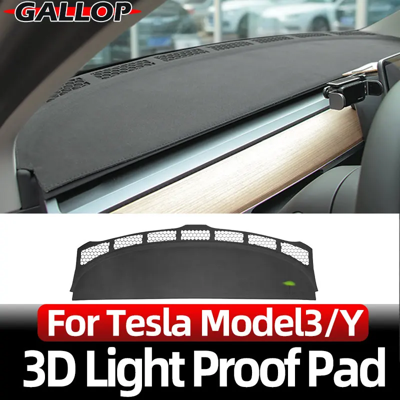 For Tesla Model 3 Model Y Car Dashboard Sunshade 3D light proof pad suede Mat Panel Pad Cover Decorative Interior Accessories