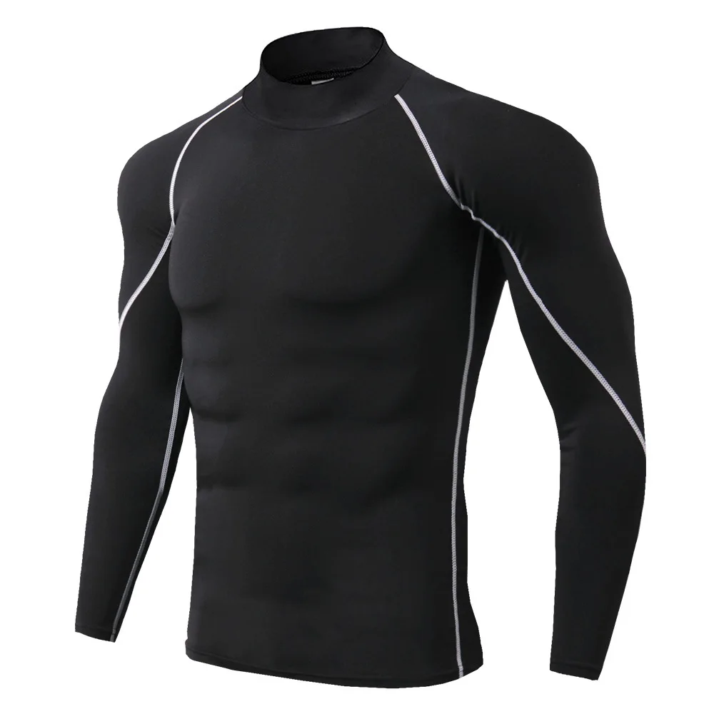 Herren Sport-T-Shirt Schnelltrocknendes Bodybuilding-Laufshirt Langarm-Kompressionsshirt Fitness-T-Shirt Herren Fitness-Enganliegend – Detail 2