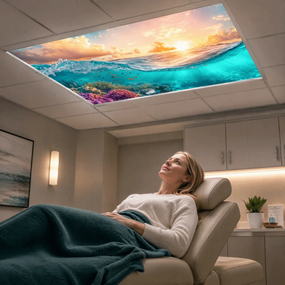 120*60cm Lampshade Anti-glare with 10 Magnetic Buckles Magnetic Light Filters 19 Styles Cloud Fluorescent Light Covers Offices
