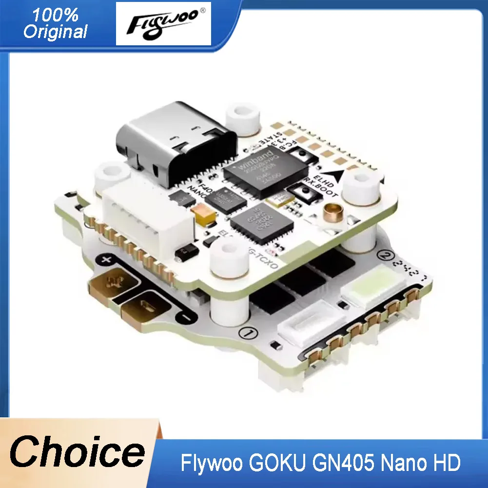 

Flywoo GOKU GN405 Nano HD 20A Stack V3 — встроенный приемник TXCO ELRS 2,4G, Plug & Play для DJI O4/O4 Pro