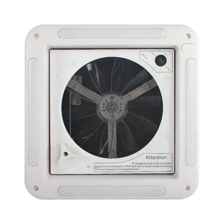 Ventilasi Atap Motorhome 14 DC12V 340 mm Kontrol Manual dengan Lampu LED Tahan UV Kipas Ventilasi Motorhome