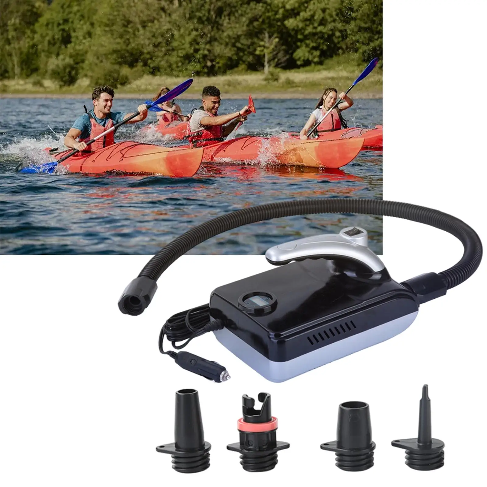 12V DC High Pressure Air Pump with and Hose Mattresses, Boats,Tent, Boards