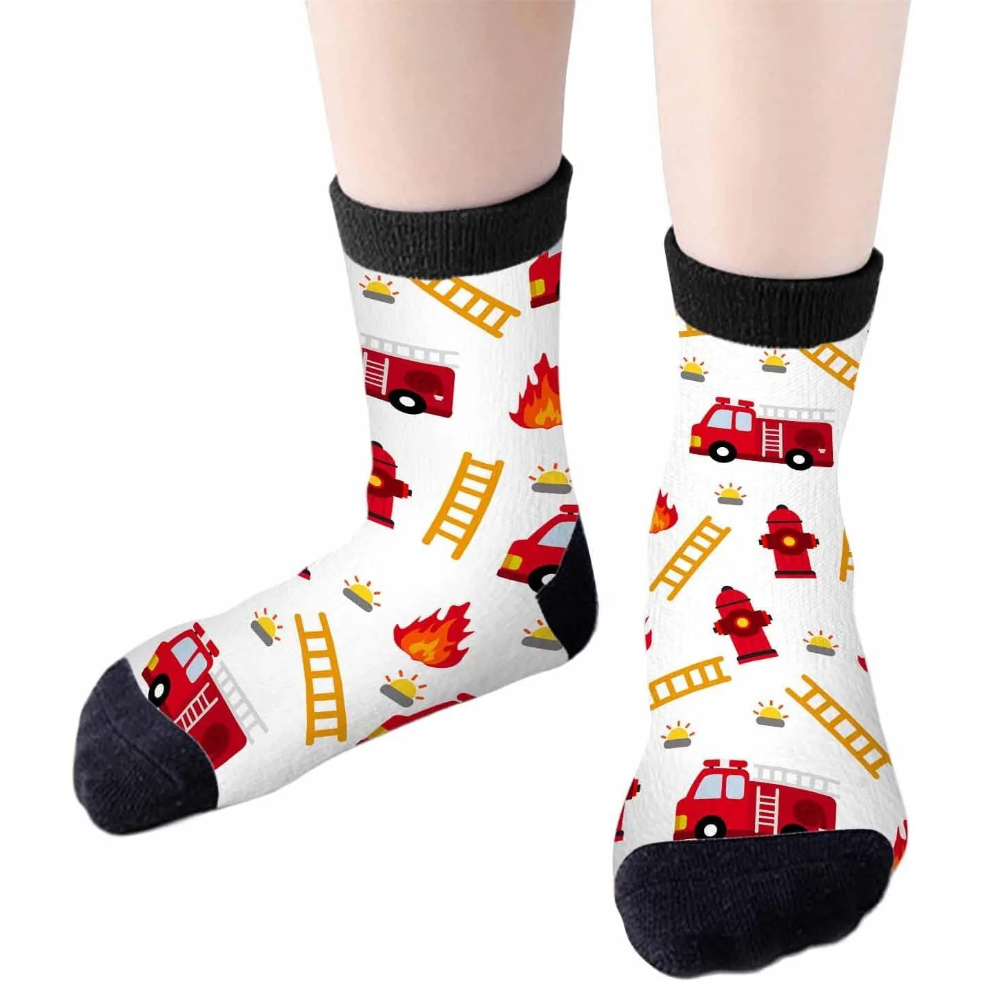 

Fire Truck Crew Socks Ladder Fire Equipment Girls Socks