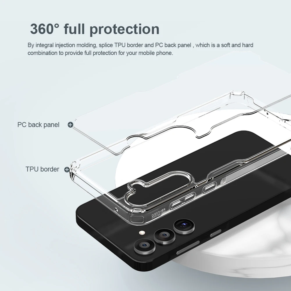 for Samsung Galaxy A55 5G Case Nillkin with TPU Clean Shield 360 Soft Shockproof Cover