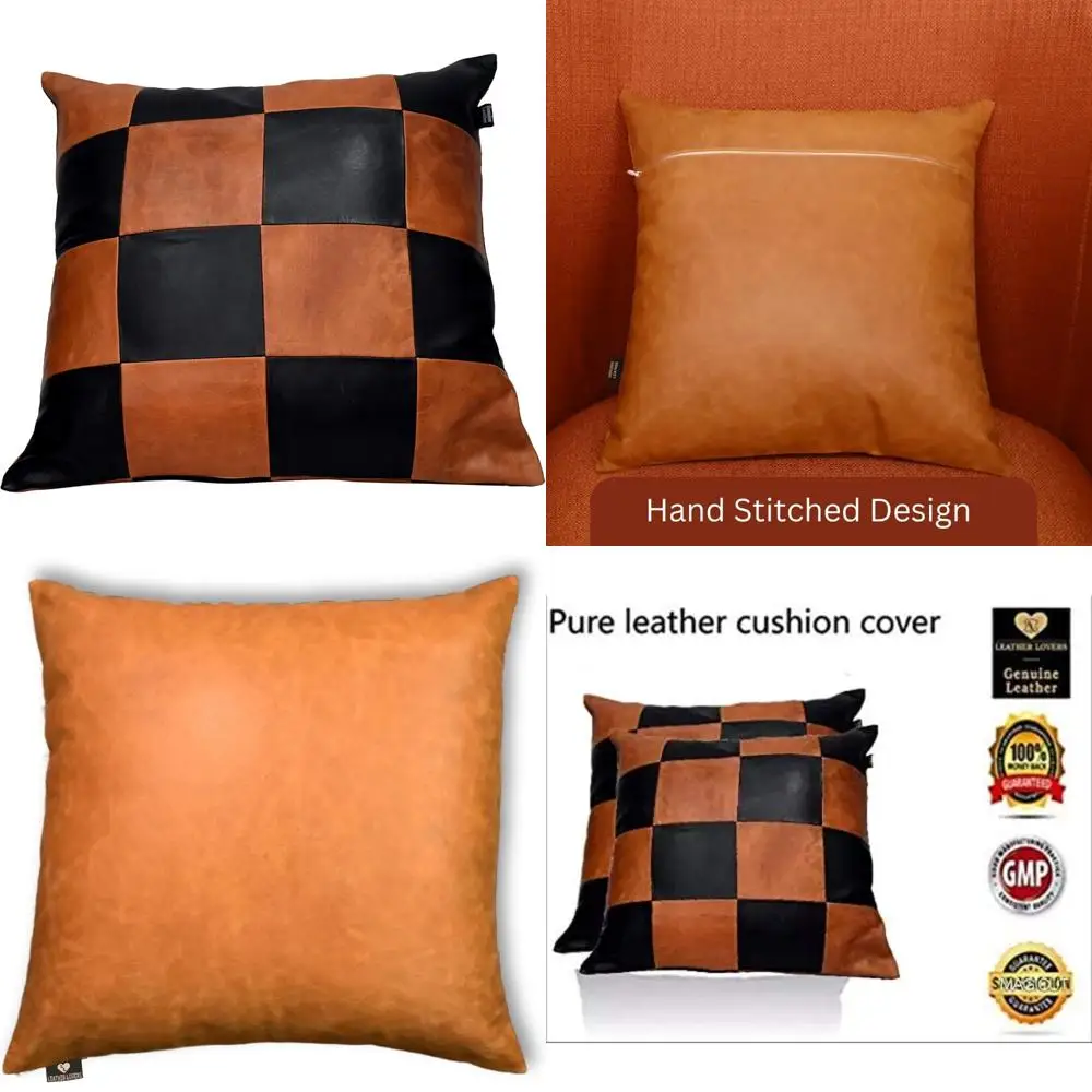 

LL LEATHER LOVERS Наволочка из овечьей кожи - Чехол для диванной подушки - Декоративные чехлы для гостиной и спальни, 20x20 I