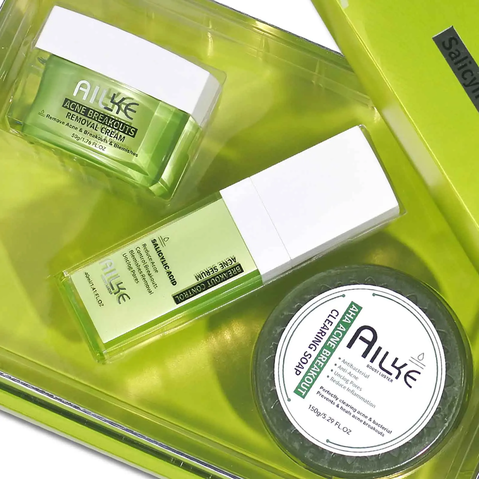 

AILKE Natural Anti Acne Skin Care Range, Beat Acne-prone Skin, Repairing Acne Spot , Clean Skin For Men & Women