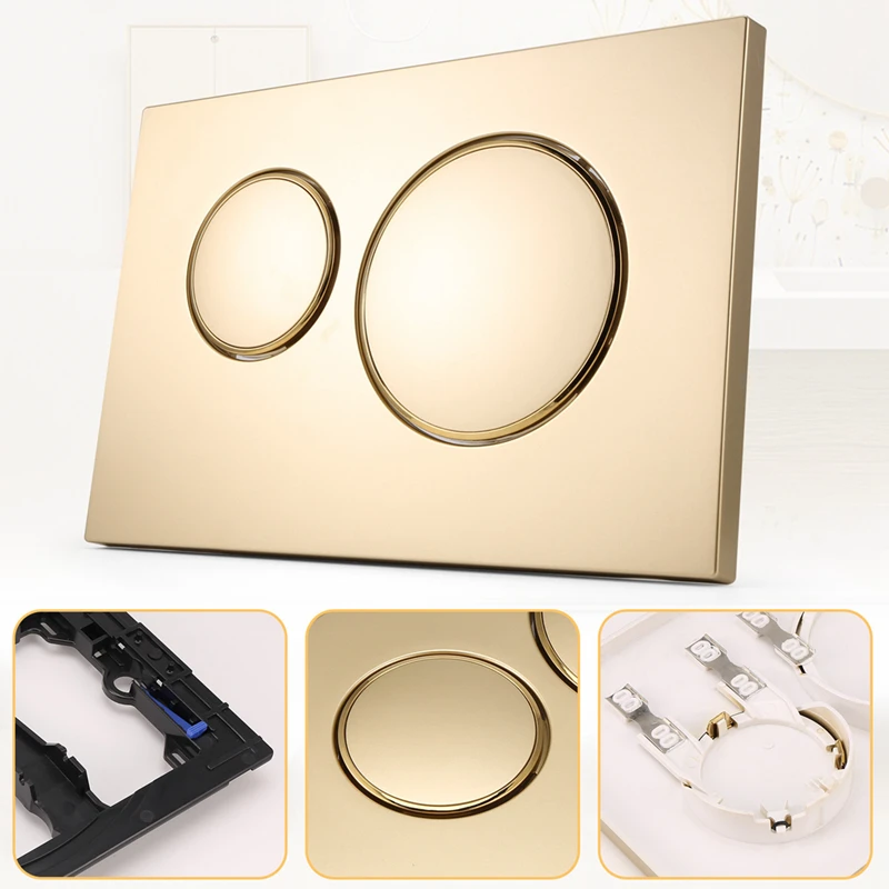 Imagem -03 - Placa Nivelada Dupla para Geberit Sigma20 Ouro Estética Material Plástico Moderno