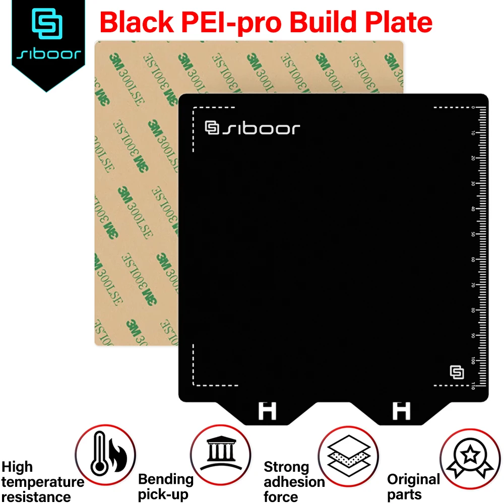 

PEI-pro Build Plate Magnetic Steel Platform Spring Steel Cold Punched PEI Sheet for Voron 0.1/0.2 3D Printer Accessories